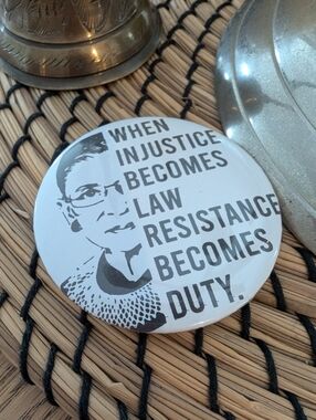 Ruth Bader Ginsburg Quote Button - Black & White